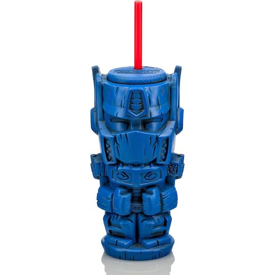 Geeki Tikis Transformers Optimus Prime Plastic Tumbler with Straw, 26oz.